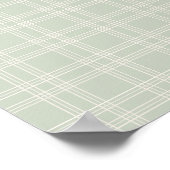 Pastel Sage Green Gingham Poster (Ecke)