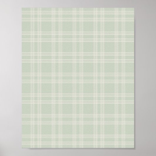 Pastel Sage Green Gingham Poster (Vorne)