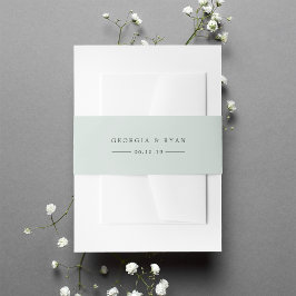 Pastel Sage Green Personalisiert Wedding Einladungsbanderole