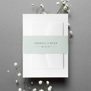 Pastel Sage Green Personalisiert Wedding Einladungsbanderole