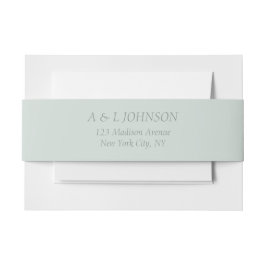 Pastel Sage Green Wedding Einladungsbanderole
