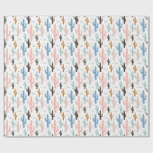Pastel Saguaro Cactus Pattern Geschenkpapier (Flach)