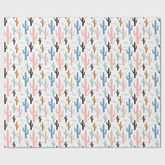 Pastel Saguaro Cactus Pattern Geschenkpapier (Flach)