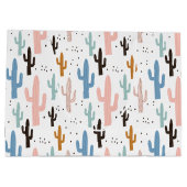 Pastel Saguaro Cactus Pattern Große Geschenktüte (Rückseite)