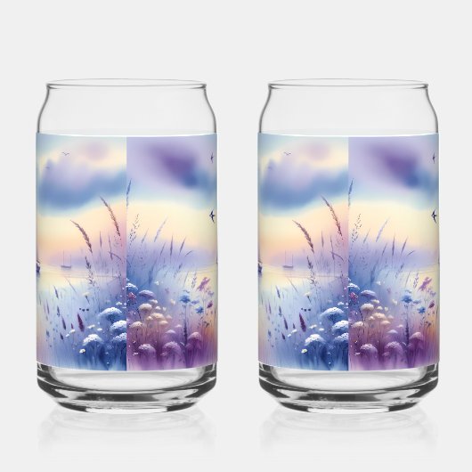 Pastel Sailboat Coastal Dreamscape Dosenglas (Rechts)