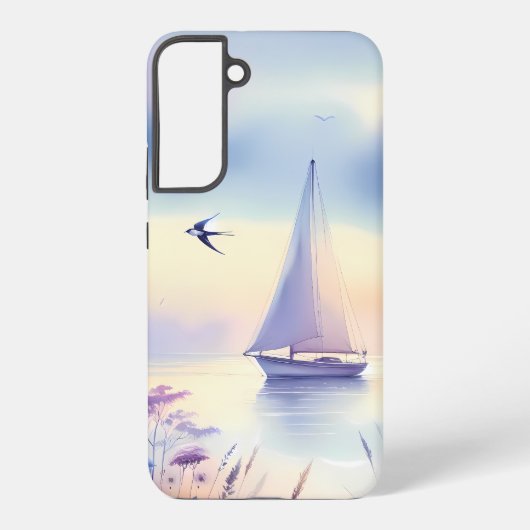 Pastel Sailboat Coastal Dreamscape Samsung Galaxy Hülle (Rückseite)