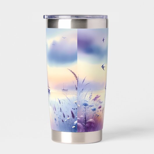 Pastel Sailboat Coastal Dreamscape Thermobecher (Rechts)