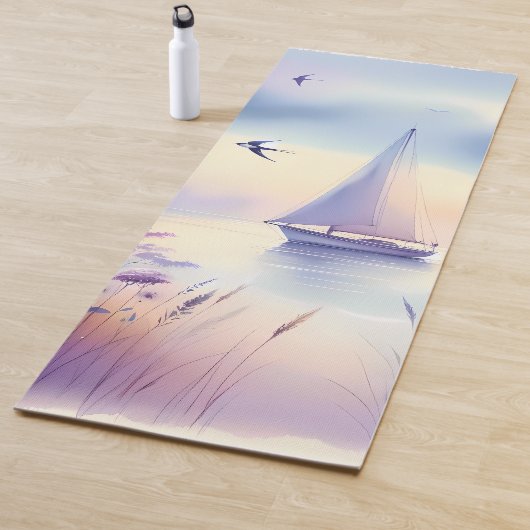 Pastel Sailboat Coastal Dreamscape Yogamatte (Beispiel)