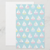 Pastel-Sailboat-Muster Briefpapier (Vorne/Hinten)