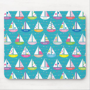 Pastel-Sailboat-Muster Mousepad