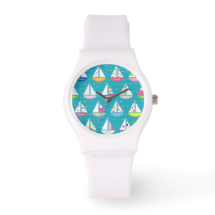 Pastel Sailboat Pattern Armbanduhr
