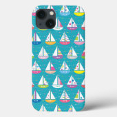 Pastel Sailboat Pattern Case-Mate iPhone Hülle (Rückseite)