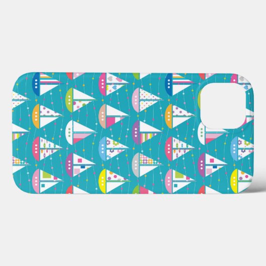 Pastel Sailboat Pattern Case-Mate iPhone Hülle (Rückseite (Horizontal))