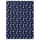 Pastel Sailboat Pattern in Midnight Blue Klemmbrett (Rückseite)