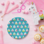 Pastel Sailboat Pattern Pappteller (Party)