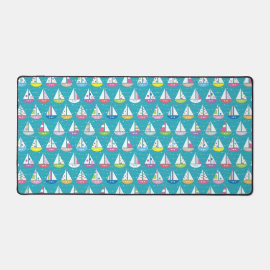 Pastel Sailboat Pattern Schreibtischunterlage (Vorderseite)