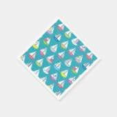 Pastel Sailboat Pattern Serviette (Ecke)