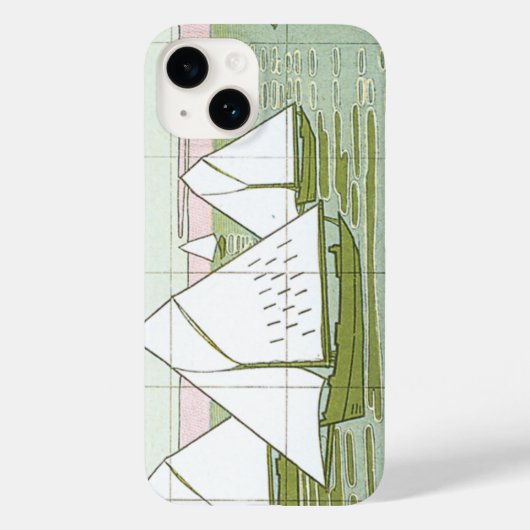 Pastel Sailboats Imitate Tile iPhone Case (Rückseite)