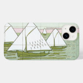 Pastel Sailboats Imitate Tile iPhone Case (Rückseite (Horizontal))