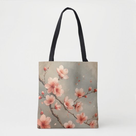 Pastel Sakura Liebe Tote Tasche (Vorderseite)