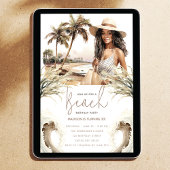 Pastel Sand Birthday Beach Party Afro Einladung