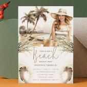 Pastel Sand Birthday Beach Party Einladung