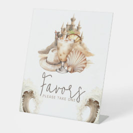 Pastel Sand Birthday Beach Tafel Sockelschild