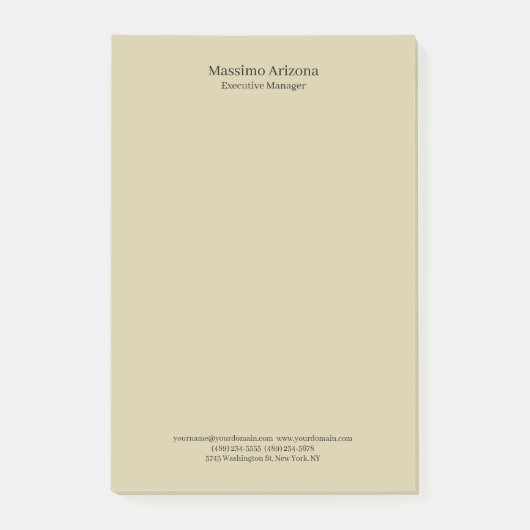 Pastel Sand Plain Professional Modern Minimalist Post-it Klebezettel (Vorderseite)
