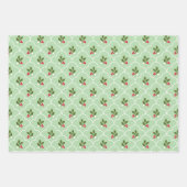 Pastel Scallop Tile Holly Branch Berry Weihnachten Geschenkpapier Set (Vorderseite 2)