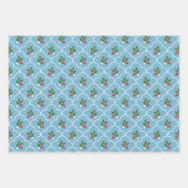 Pastel Scallop Tile Holly Branch Berry Weihnachten Geschenkpapier Set (Vorderseite)