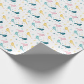 Pastel Scandi Birds Pattern Custom Name Nursery Geschenkpapier (Ecke)