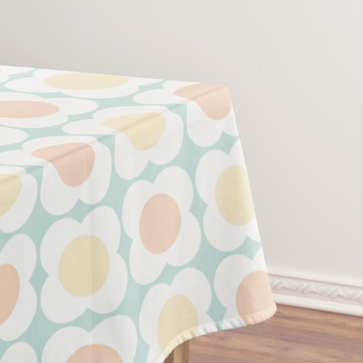 Pastel Scandi Flowers - Mid mod - Blue and Orange Tischdecke (Beispiel)