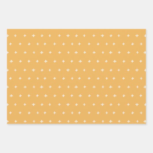 Pastel Scandi Yellow Grau Text Freude Weihnachten Geschenkpapier Set (Vorderseite 3)