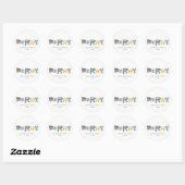Pastel Scandi Yellow Gray Text Frohe Weihnachten Runder Aufkleber (Blatt)