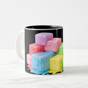 Pastel-Schmelz-Würfel-Tasse Zweifarbige Tasse