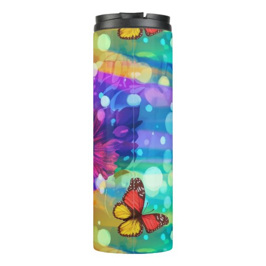 Pastel-Schmetterling-Traum Thermosbecher (Rückseite)
