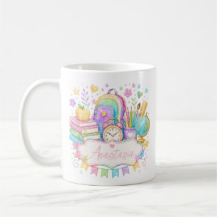 Pastel-Schulranzen Zurück zur Schule Kaffeetasse