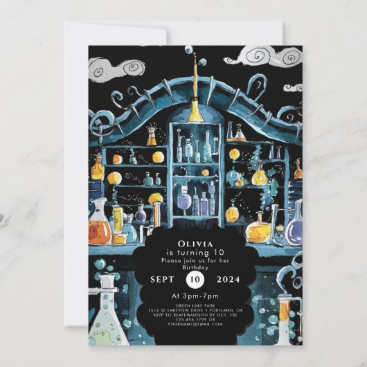 Pastel Science Experimental Scientist zum Geburtst Einladung (Vorderseite)