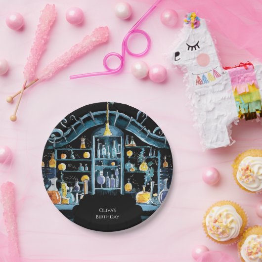 Pastel Science Experimental Scientist zum Geburtst Pappteller (Party)