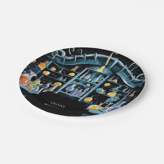 Pastel Science Experimental Scientist zum Geburtst Pappteller (Schrägansicht)