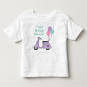 Pastel Scooter & Balloons Personalisierter T - Shi Kleinkind T-shirt (Vorderseite)