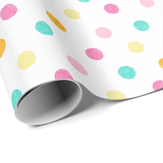 Pastel Scribble Dots-Muster Geschenkpapier (Rolleneckpunkt)