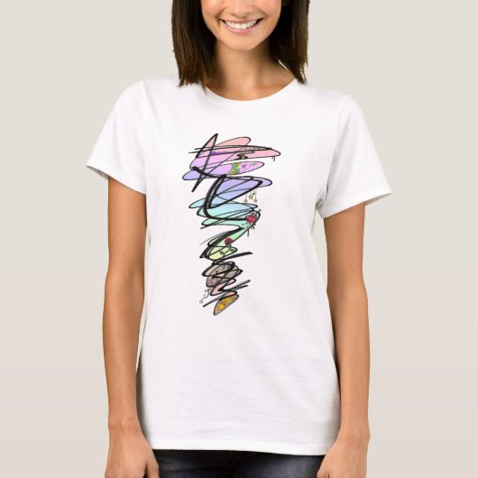 Pastel Scribble Rebel Doodle Crop Top (Vorderseite)