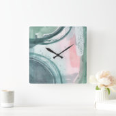 Pastel Scribe - Wasserfarbe Quadratische Wanduhr (Zuhause)