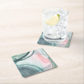 Pastel Scribe - Wasserfarbe Rechteckiger Pappuntersetzer (Vor Ort)