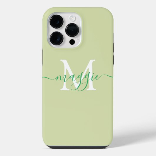 Pastel Script Monogram Case-Mate iPhone 14 Pro Max Hülle (Rückseite)