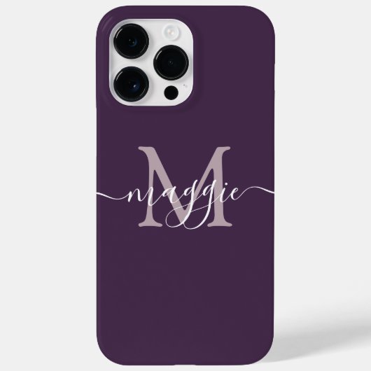 Pastel Script Monogram Case-Mate iPhone 14 Pro Max Hülle (Rückseite)