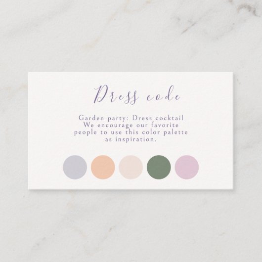 Pastel Script Wedding Attire Begleitkarte (Vorderseite)