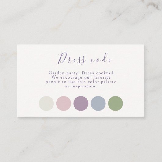 Pastel Script Wedding Attire Begleitkarte (Vorderseite)