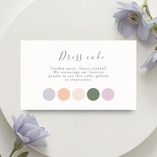 Pastel Script Wedding Attire Begleitkarte